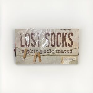 Lost Socks Laundry Room Wood Sign Seek Soul Mates" Farmhouse Whitewashed
